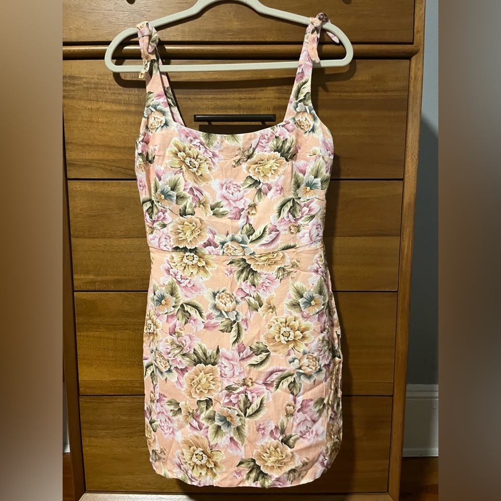 Amanda Uprichard Capulet Floral Tie Shoulder Floral Dress - Size Small - Picture 4 of 8